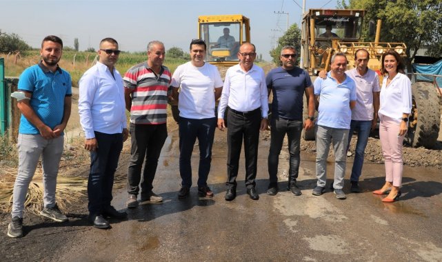 DSİ&#039;ye ait yollarda Turgutlu Belediyesi asfalt çalışmalarına başladı