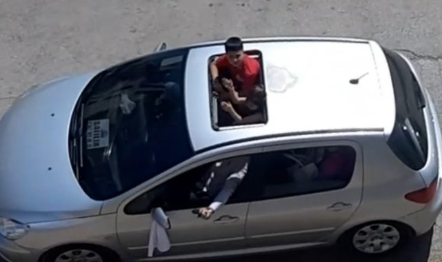 Düğün konvoyunda silah atma anı kamerada