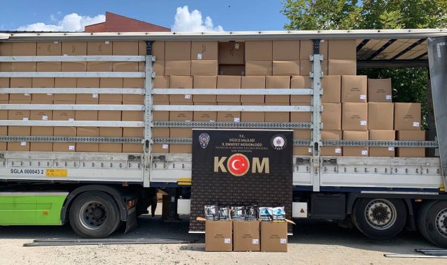 Düzce&#039;de 9.5 ton kaçak tütün ele geçirildi