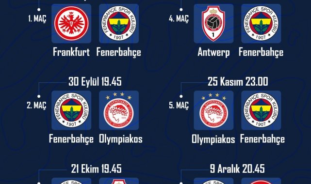 Fenerbahçe&#039;nin UEFA Avrupa Ligi fikstürü belli oldu
