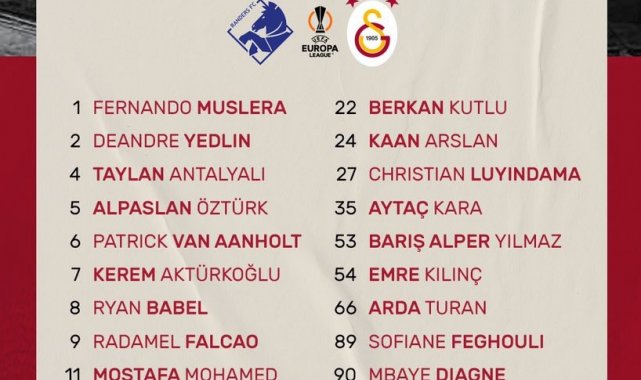 Galatasaray&#039;ın Randers maçı kadrosu belli oldu
