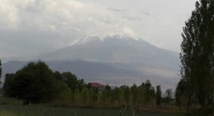 Havaların soğumasıyla Ağrı Dağı'na kar yağdı