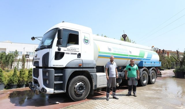 İnegöl Belediyesi&#039;nden yangın bölgesine araç desteği