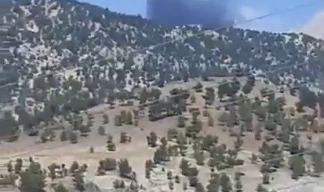 Kahramanmaraş&#039;ta uçağın düşme anı görüntülendi