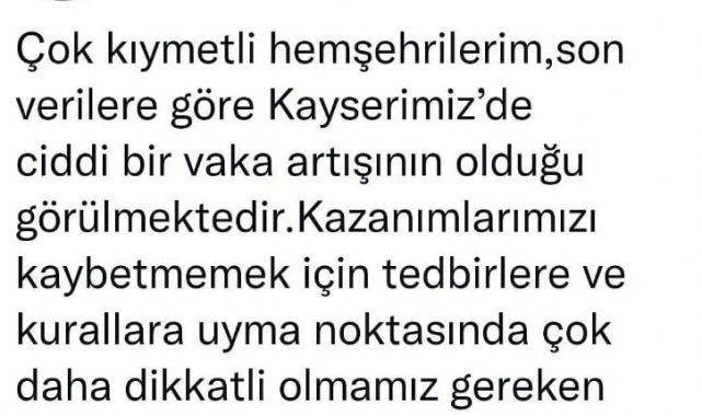 Kayseri&#039;de vaka sayıları artıyor