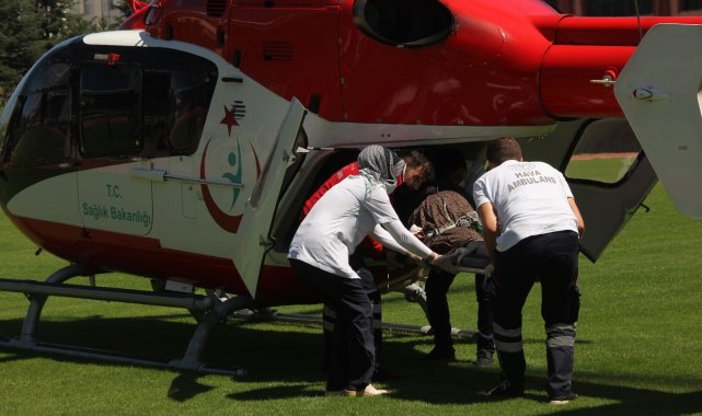 KOAH hastası kadın, ambulans helikopter ile hastaneye yetiştirildi