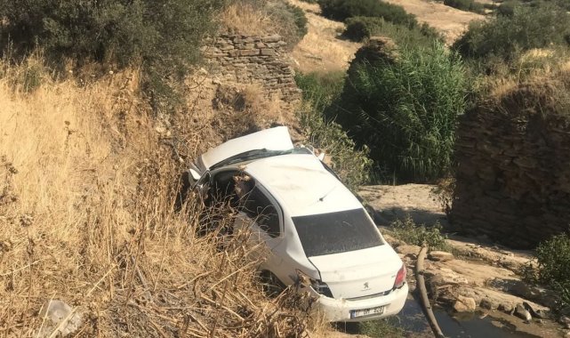 Kontrolden çıkan otomobil dereye uçtu: 1 yaralı