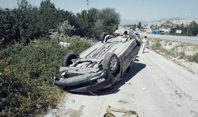 Kontrolden çıkan otomobil takla attı: 3 yaralı