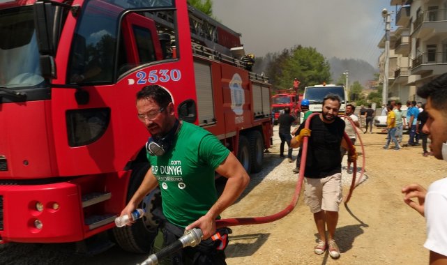 Manavgat&#039;taki yangını söndürmek için seferber oldular