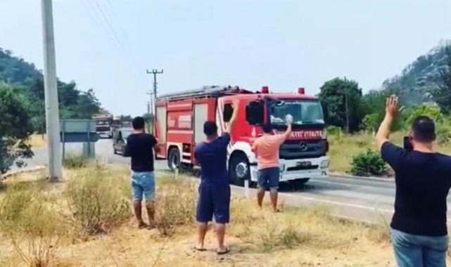 Marmaris&#039;te iki mahallede söndürme çalışmaları tamamlandı, itfaiye ekipleri alkışlarla uğurlandı