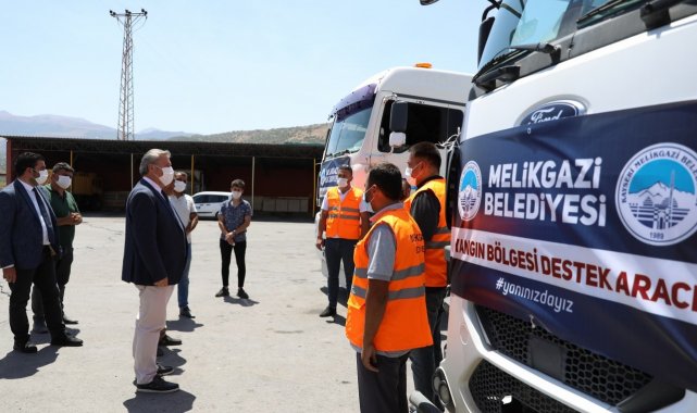 Melikgazi'den Muğla yangın bölgesine destek