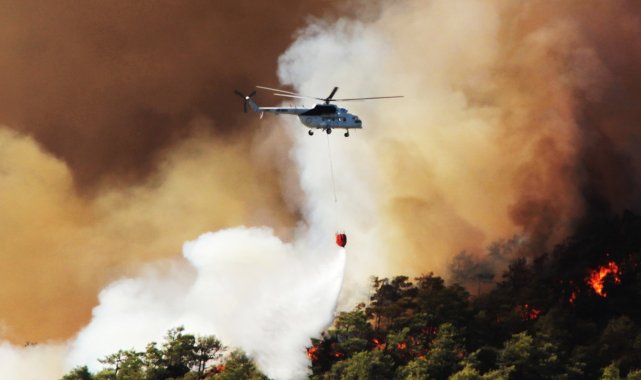 Orman yangınlarında 6 uçak 39 helikopter görev aldı