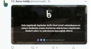 Selde kaybolan 84 yaşındaki Arife Ünal'ın cansız bedenine ulaşıldı