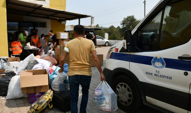 Söke Belediyesi&#039;nin yardım aracı Muğla&#039;nın Bodrum ilçesine ulaştı