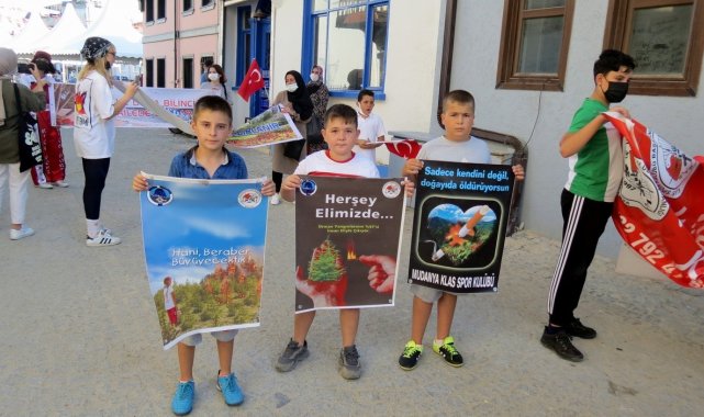 Sporcu çocuklardan çevre temizliği