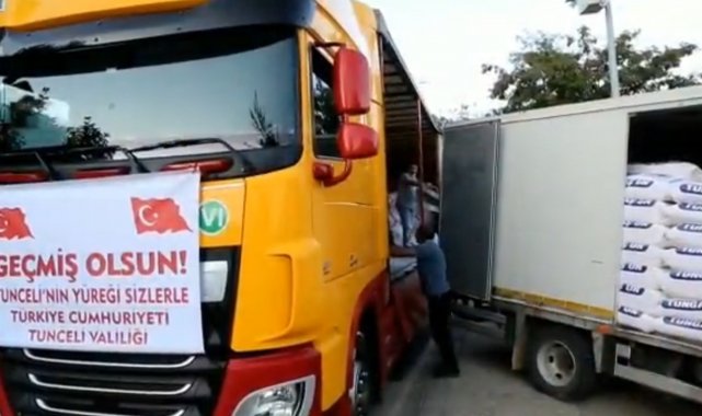 Tunceli&#039;den sel bölgesine yardım