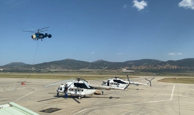 Ukrayna&#039;dan gelen 5 helikopter yangınlara gece müdahalesi için havalanacak