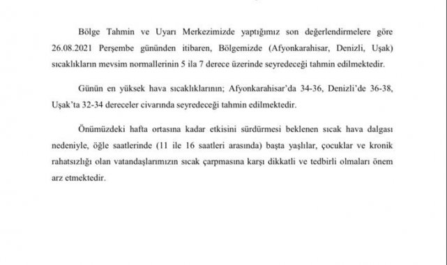 Uşak&#039;ta havalar ısınıyor