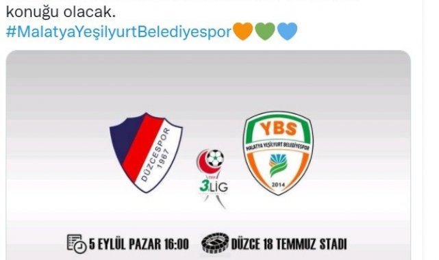 Yeşilyurt Belediyespor Düzce deplasmanına gidiyor