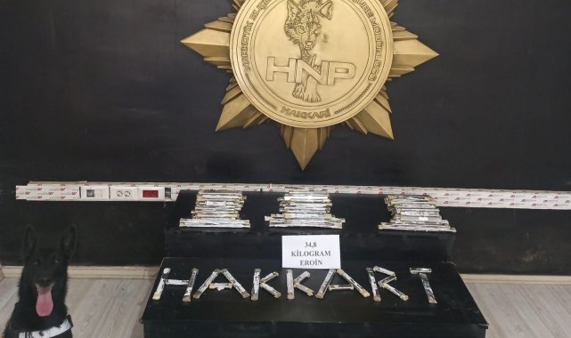 Yüksekova&#039;da 34 kilo 800 gram eroin ele geçirildi