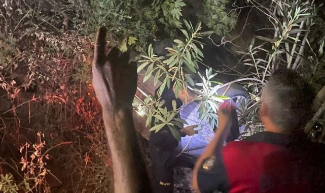 Aydın&#039;da otomobil dereye uçtu: 2 yaralı