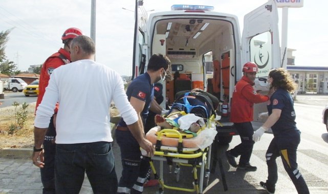 Burhaniye&#039;de otomobil ATV&#039;ye çarptı; iki kişi yaralandı