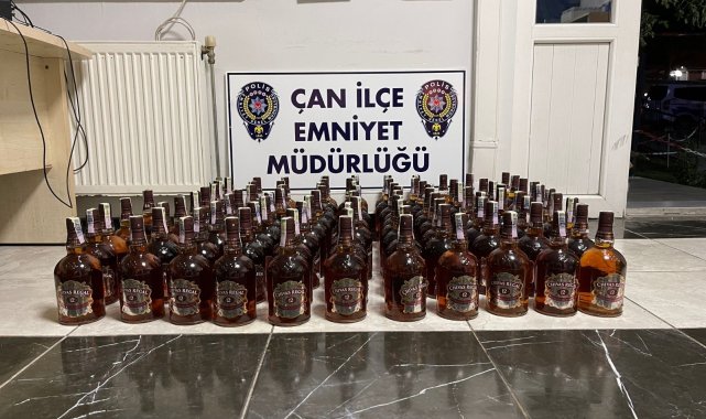 Çan&#039;da kaçak içki operasyonu