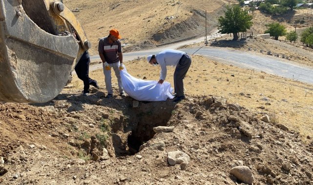 Elazığ&#039;da etrafa saçılan kemikler toplanıp kefenlendikten sonra yeniden defnedildi