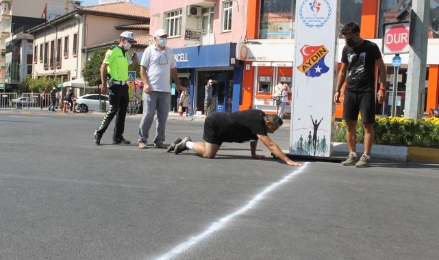 Emekleyerek yarışı tamamladı