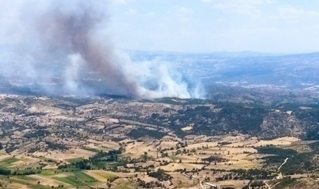 Manisa&#039;da ormanlık alanda yangın