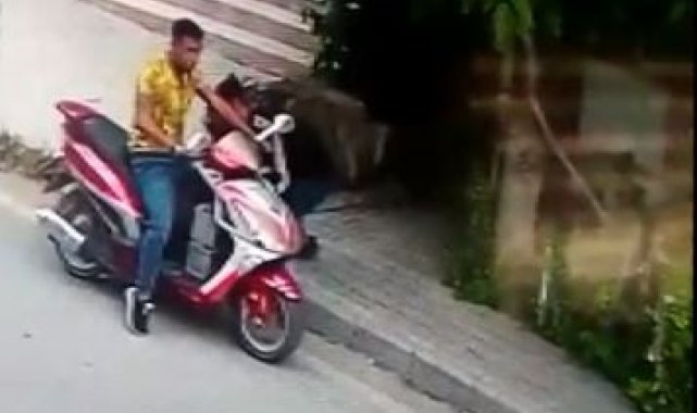 Motosikletle gelip aküleri böyle çaldılar