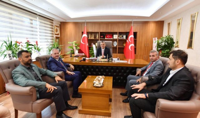 Nursaçan ve yönetim kurulu üyeleri MHP İl Başkanı İncetoprak&#039;ı ziyaret etti