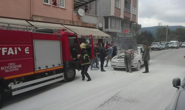 Ordu&#039;da araç yangını