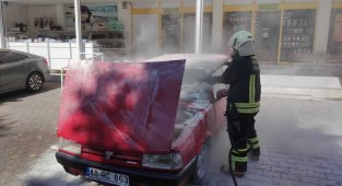 Park halinde bir anda yanmaya başladı