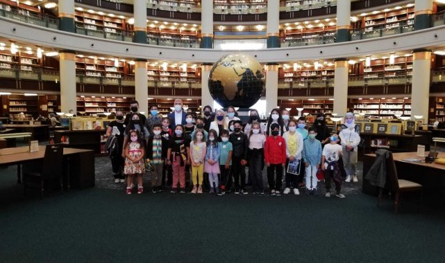 Şehit çocukları, Cumhurbaşkanlığı Millet Kütüphanesi&#039;ni ziyaret etti