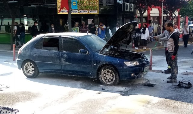 Seyir halindeyken alev aldı