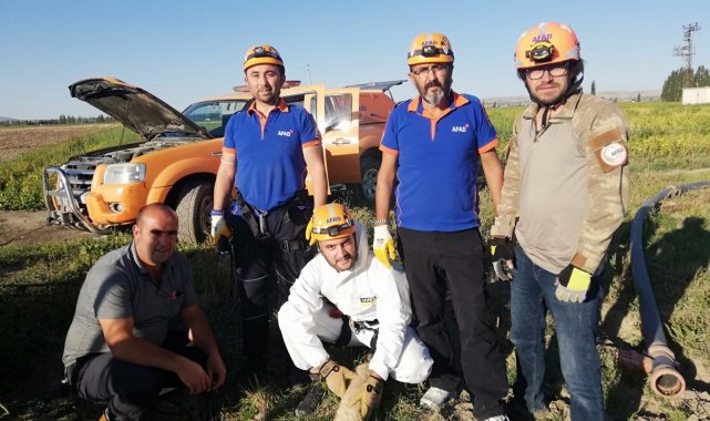 Su kuyusuna düşen yavru köpeği AFAD kurtardı