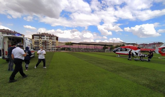 Yaşlı kadının imdadına hava ambulansı yetişti