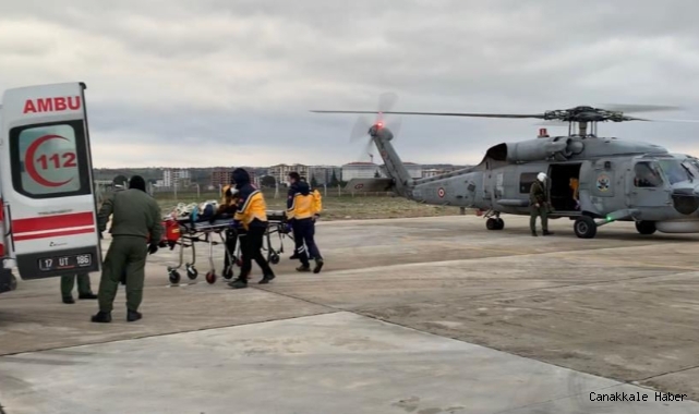 Gökçeada’da 2 hasta, helikopter ile Çanakkale’ye sevk edildi