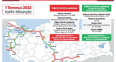 Otoyollarda otomobillerin hız sınırları yükseltildi