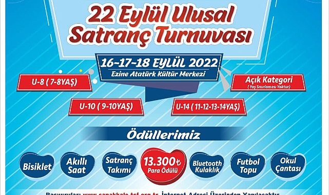 Ezine’de Satranç Turnuvası düzenlenecek