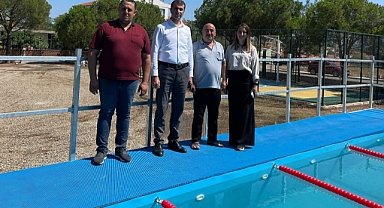 Portatif yüzme havuzu yapıldı