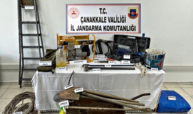 İzinsiz kazı yapan 2 şahıs gözaltında