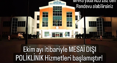 Mesai dışı poliklinik hizmeti veriliyor