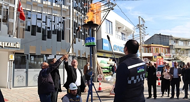 Geyikli'de doğal gaz meşalesi yakıldı