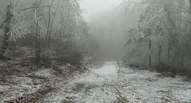 Kazdağları'nda kar yağışı