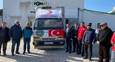 Deprem bölgesine et desteği