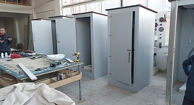 Deprem bölgesine mobil tuvalet desteği