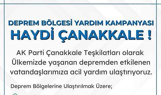Deprem bölgesine yardım kampanyası
