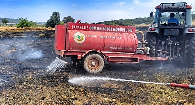 Su tankerleriyle yangına müdahale